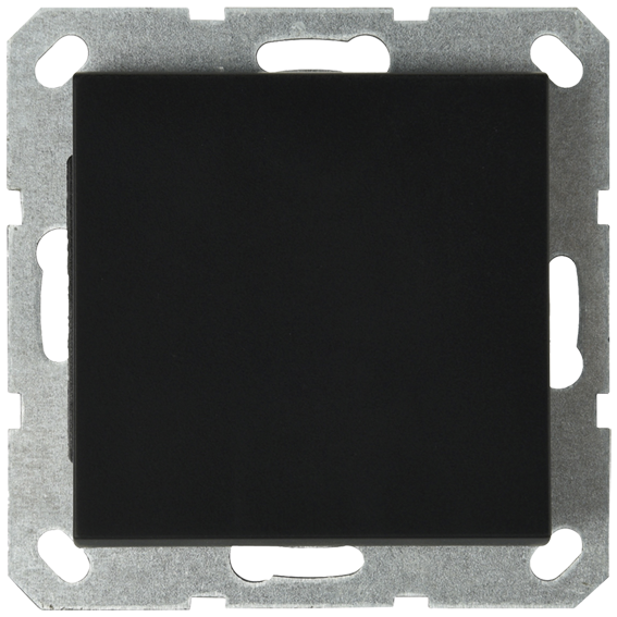 Выключатель одноклавишный 10A 250V~ с накладкой цвет черный матовый (soft touch), G3011PB, JASMART