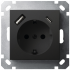 Розетка SHUKO© с USB A+C с защитными шторками 16A 250V~ 2P+T USB 25W, цвет черный матовый (soft touch), G5501USB-25PB, JASMART