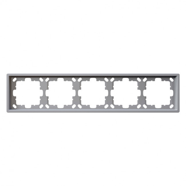 Рамка серия FD 5-постовая, цвет Белый матовый (soft touch), FD1005PWM, Jasmart