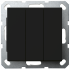 Выключатель трехклавишный 10A 250V~с накладкой, цвет черный матовый (soft touch) , G3031PB, JASMART