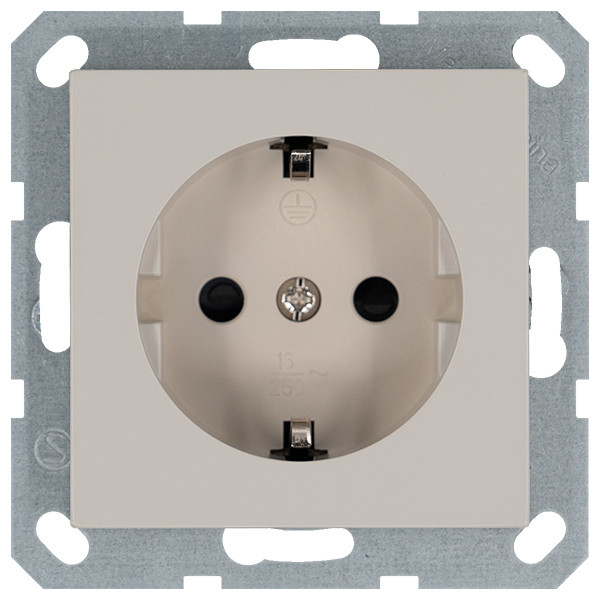 Розетка SHUKO© с защитными шторками 16A 250V~ 2P+T, цвет Тауп, G5501T, JASMART