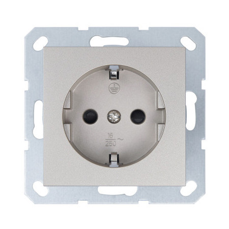 Розетка SCHUKO© с защитными шторками 16A 250V~ 2P+T, цвет шампань, G5501CH, Jasmart