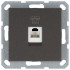 Телефонная розетка RJ11 с накладкой, цвет Антрацит, G6101B, JASMART