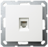 Телефонная розетка RJ11 с накладкой, цвет белый глянцевый, G6101W, JASMART
