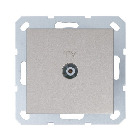 Розетка TV ?9.5mm оконечная с накладкой, цвет шампань, G6001CH, Jasmart