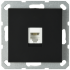 Телефонная розетка RJ11 с накладкой, цвет черный матовый (soft touch), G6101PB, JASMART