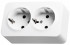 Двухместная розетка Schuko со шторками, открытого монтажа, (цвет белый) 16A 250V~ 2P+T Jasmart, FS5504W