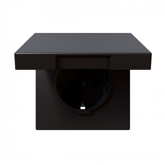 Розетка SCHUKO© с крышкой и защитными шторками 16A 250V~ 2P+T, цвет Никель, FD5505NI, Jasmart