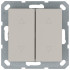 Выключатель двухклавишный для штор 10A 250V~ с накладкой, цвет Тауп, G3028T, JASMART