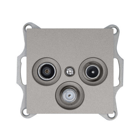 Розетка TV+FM+SAT ?9.5mm оконечная с накладкой, цвет шампань, G6206CH, Jasmart