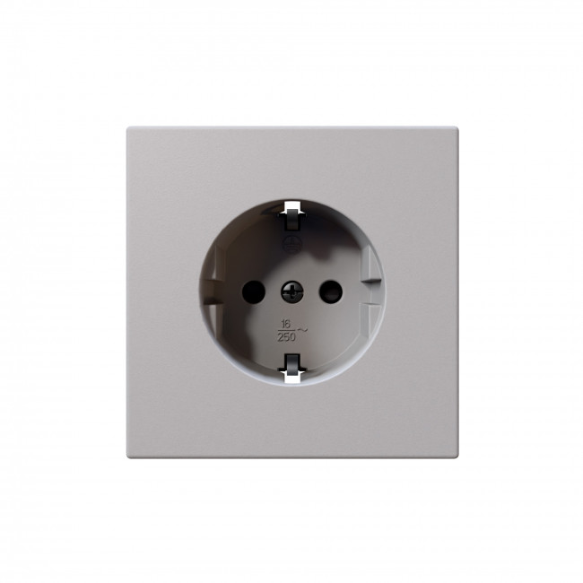 Розетка SCHUKO© с защитными шторками 16A 250V~ 2P+T, цвет Белый матовый (soft touch), FD5501PWM, Jasmart