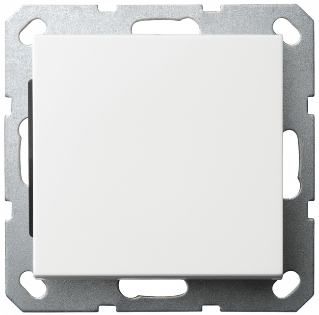 Звонковый механизм 10A 250V~ с накладкой, цвет белый глянцевый, G3010W, JASMART
