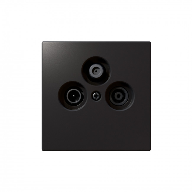 Розетка TV+FM+SAT ?9.5mm проходная с накладкой, цвет Никель, FD6207NI, Jasmart