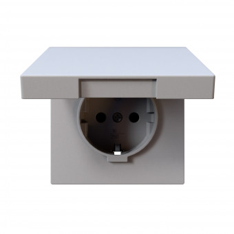 Розетка SCHUKO© с крышкой и защитными шторками 16A 250V~ 2P+T, цвет Белый матовый (soft touch), FD5505PWM, Jasmart