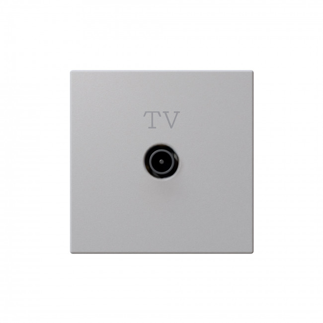 Розетка TV ?9.5mm оконечная с накладкой, цвет Белый матовый (soft touch), FD6001PWM, Jasmart