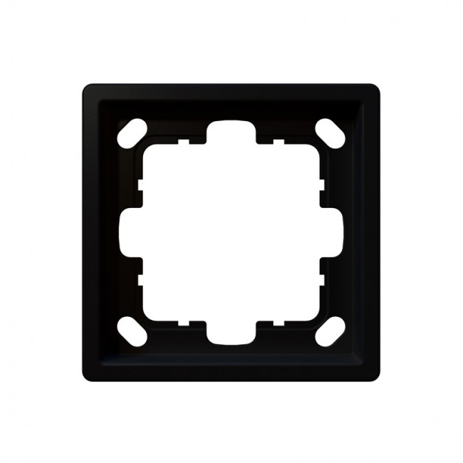 Рамка серия FD 1-постовая, цвет Черный матовый (soft touch), FD1001PBM, Jasmart