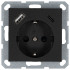 Розетка SHUKO© с USB A+C с защитными шторками 16A 250V~ 2P+T USB 25W, цвет Антрацит, G5501USB-25B, JASMART