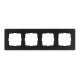 G-Glass Стеклянная матовая закругленная рамка 4 пост , цвет черный, G1004GB-RM, Jasmart