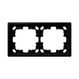 Рамка серия FD 2-постовая, цвет Черный матовый (soft touch), FD1002PBM, Jasmart