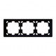 Рамка серия FD 3-постовая, цвет Черный матовый (soft touch), FD1003PBM, Jasmart