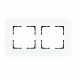 G-Glass Стеклянная матовая закругленная рамка 2 пост , цвет белый, G1002GW-RM, Jasmart