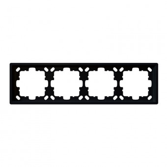 Рамка серия FD 4-постовая, цвет Черный матовый (soft touch), FD1004PBM, Jasmart