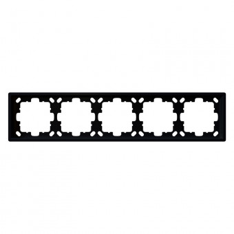 Рамка серия FD 5-постовая, цвет Черный матовый (soft touch), FD1005PBM, Jasmart