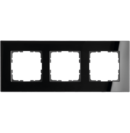 Рамка 3-постовая, стекло Black Glass, G1003GB, JASMART
