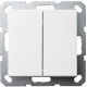 Перекрестный выключатель 2х клавишный 10А, 250В, цвет белый глянцевый, G3014W, Jasmart