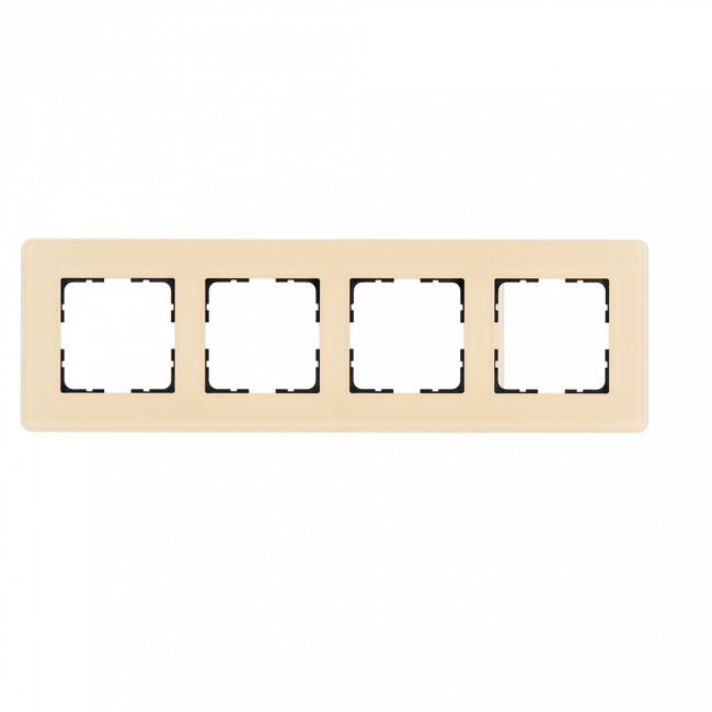 G-Glass Стеклянная матовая закругленная рамка 4 пост , цвет тауп, G1004GT-RM, Jasmart