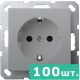 Розетка SHUKO© с защитными шторками 16A 250V~ 2P+T, цвет Алюминий, JASMART, набор, 100 шт.