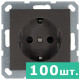 Розетка SHUKO© с защитными шторками 16A 250V~ 2P+T, цвет Мокко,  JASMART, набор, 100 шт.