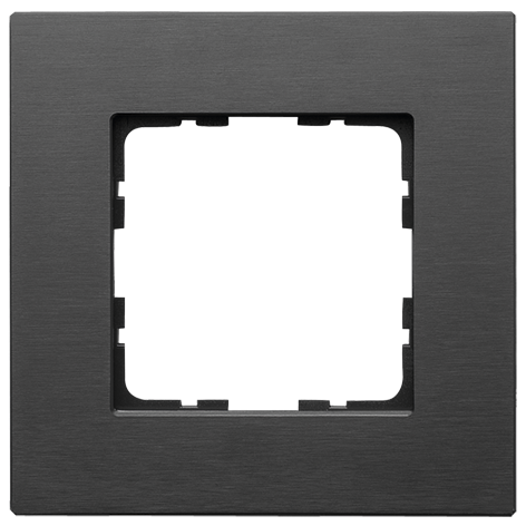 Рамка 1-постовая, алюминий Black, G1001AB, JASMART