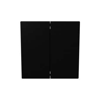 Выключатель двухклавишный 10A 250V~ с накладкой, цвет Черный матовый (soft touch), FD3023PBM, Jasmart