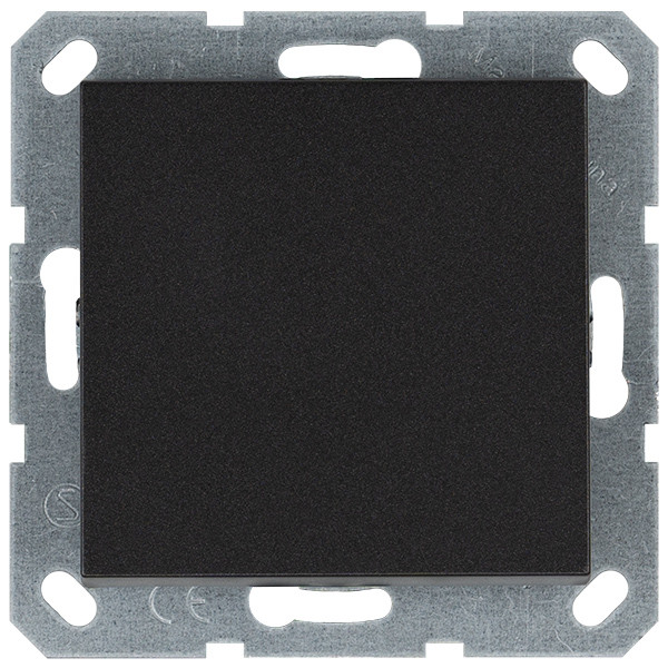 Выключатель одноклавишный проходной 10A 250V~ с накладкой, цвет Антрацит, G3012B, Jasmart