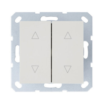 Выключатель двухклавишный для штор 10A 250V~ с накладкой, цвет слоновая кость, G3028V, Jasmart