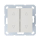 Выключатель двухклавишный для штор 10A 250V~ с накладкой, цвет слоновая кость, G3028V, Jasmart