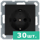 Розетка SHUKO© с защитными шторками 16A 250V~ 2P+T, цвет Антрацит,  JASMART, набор, 30 шт.