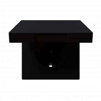 Розетка SCHUKO© с крышкой и защитными шторками 16A 250V~ 2P+T, цвет Черный матовый (soft touch), FD5505PBM, Jasmart