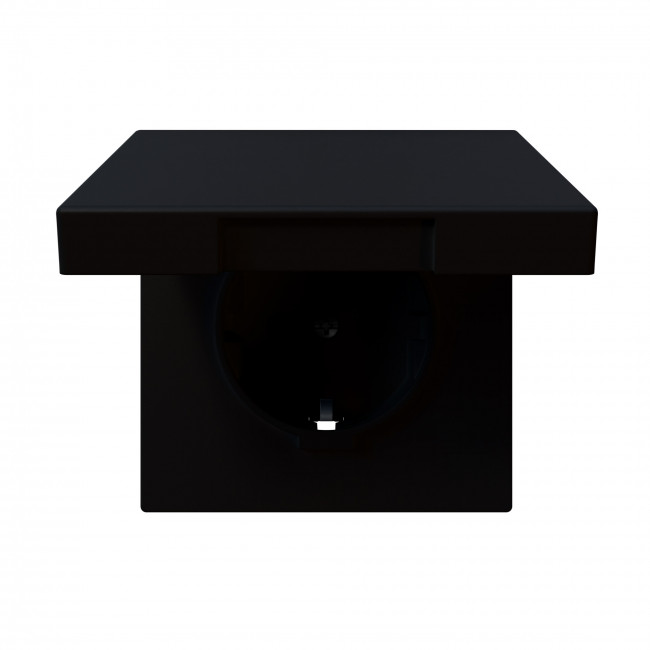 Розетка SCHUKO© с крышкой и защитными шторками 16A 250V~ 2P+T, цвет Черный матовый (soft touch), FD5505PBM, Jasmart