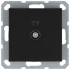 Розетка TV Ф9.5mm оконечная с накладкой, цвет Антрацит, G6001B, JASMART