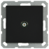 Розетка TV Ф9.5mm оконечная с накладкой, цвет черный матовый (soft touch), G6001PB, JASMART