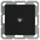 Розетка TV Ф9.5mm оконечная с накладкой, цвет черный матовый (soft touch), G6001PB, JASMART