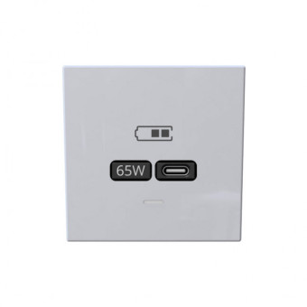 USB зарядка 65W тпп "С" и тип "А", 220-240В, 50-60Мгц, цвет Алюминий, FD6065BR, Jasmart