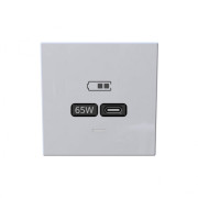 USB зарядка 65W тпп "С" и тип "А", 220-240В, 50-60Мгц, цвет Алюминий, FD6065BR, Jasmart