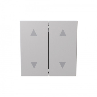 Выключатель двухклавишный для штор 10A 250V~ с накладкой, цвет Алюминий, FD3028BR, Jasmart