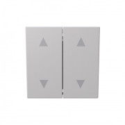Выключатель двухклавишный для штор 10A 250V~ с накладкой, цвет Алюминий, FD3028BR, Jasmart