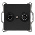 Розетка TV+FM Ф9.5mm оконечная с накладкой, цвет Антрацит, G6204B, JASMART