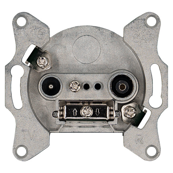 Розетка TV+FM ?9.5mm оконечная с накладкой, цвет Антрацит, G6204B, Jasmart