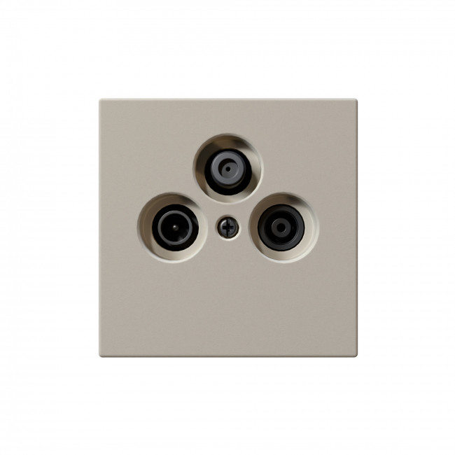 Розетка TV+FM+SAT ?9.5mm проходная с накладкой, цвет Сахара, FD6207SH, Jasmart